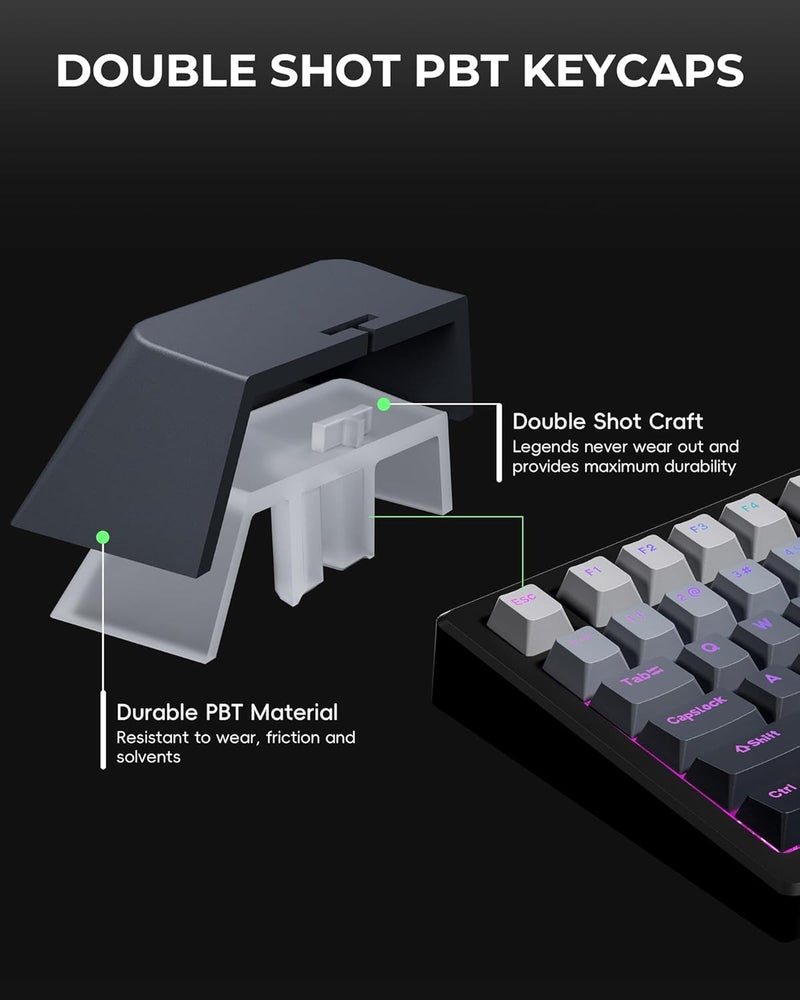 SDYZ أزرار مفاتيح PBT المتألقة XVX، أزرار مفاتيح مخصصة 60 75 100 بالمئة بروفايل OEM، مجموعة أزرار مزدوجة لل61/64/68/84/87/100/104/108 لوحة مفاتيح ميكانيكية للألعاب، رمادي متدرج - Image 4